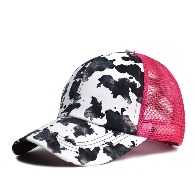 여성용 빈티지 포니테일 야구 모자, 조정 가능한 스냅백 모자, 망사 고민 여름 모자