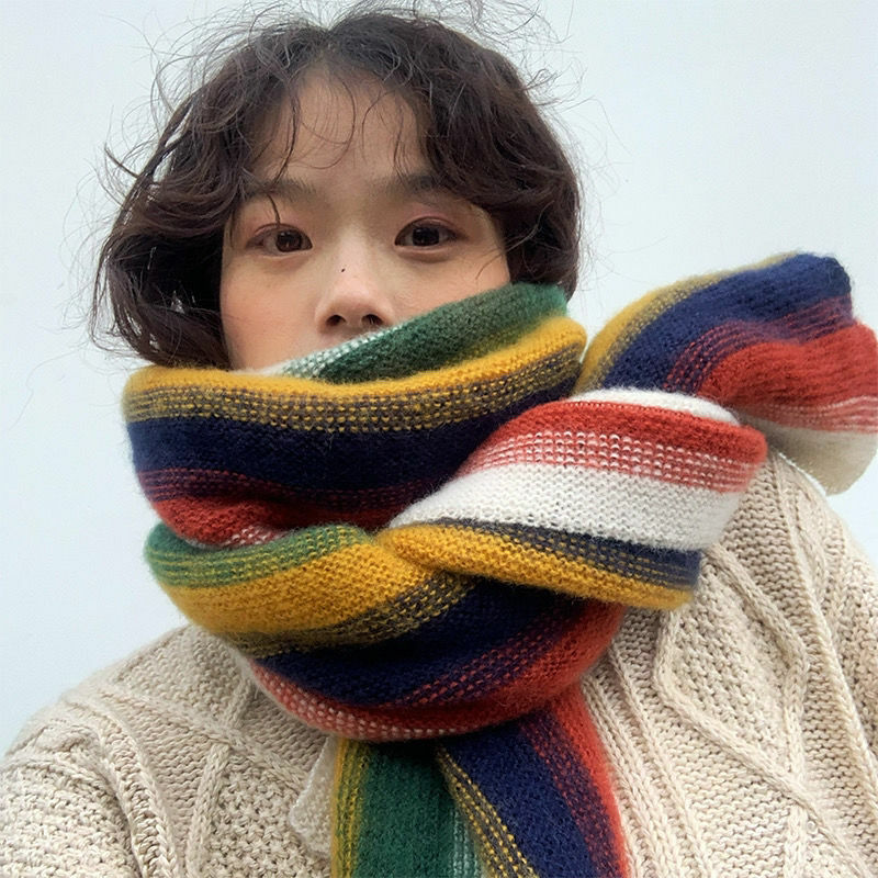 Женский шарф нагрудник осень-зима сохраняющий тепло утолщенный корейский милый шарф