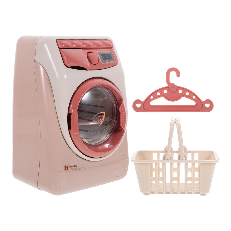 Kids Washer Dryer Playset Mini Washing Machine Toy Pretend Play Laundry Toys Dryer Bucket Children Over 3 Years Old