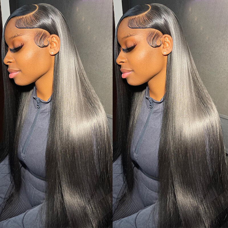 Straight HD Lace Frontal Wig para mulheres, cabelo humano sem cola, pronto para usar, 30 ", 13x6