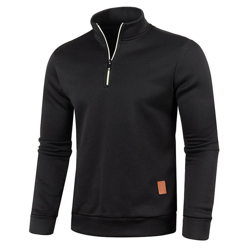 Bluzy męskie wiosenny grubszy sweter pół sweter z zamkiem błyskawicznym dla mężczyzn bluza z kapturem na zewnątrz jesienna golf w jednolitym kolorze Swea