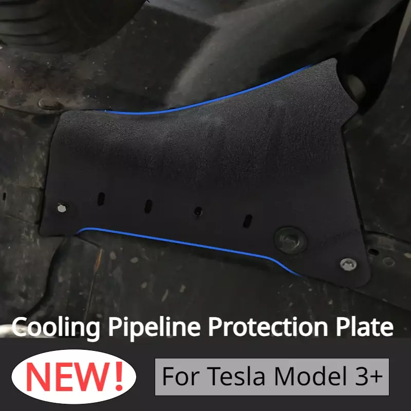 Chassis Coolant Pipe for Tesla New Model 3+ Lower Guard Plate Armor Protection Cover Carbon Steel for 2024 Model Car Accessories