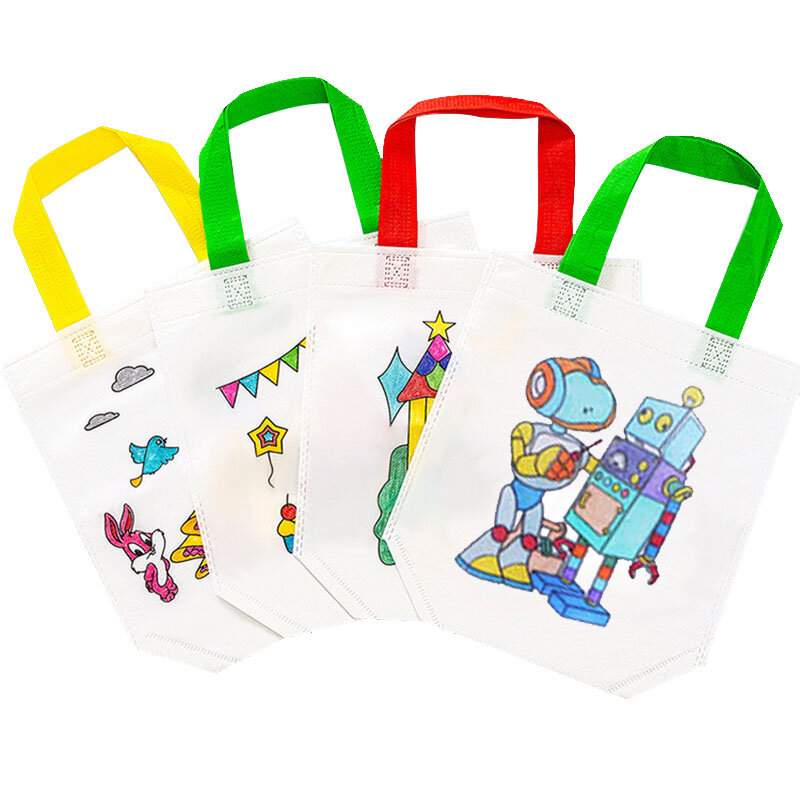 Doppelseitige Graffiti-Tasche Vliesstoff Kinder handgemachte DIY Malerei farbige Spielzeug Farbe Erkenntnis Puzzle Geburtstags geschenk tmz