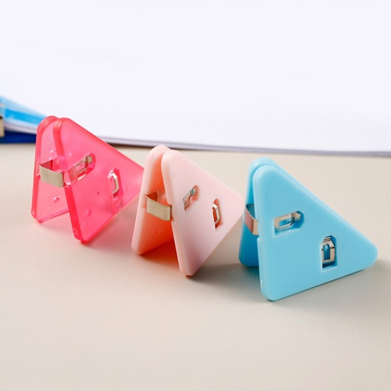 5 pçs clipes papel canto evitar livros ondulação colorido bookbinder uso diário para escritório escola triângulo-clipes
