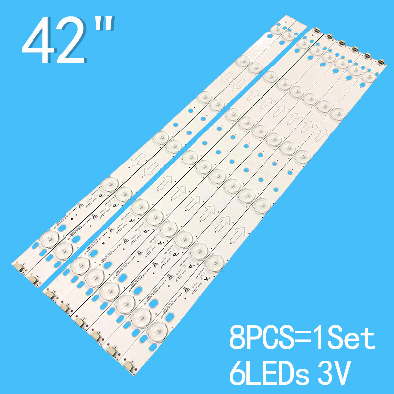8PCS LED Backlight Strip For 459mm TOT_42B2500_A/B_L6X6_Pitch 4C-LB420T-HQ2A for 42H130 4C-LB420T-YH4B 4C-LB420T-YH4A LVF420CM0T