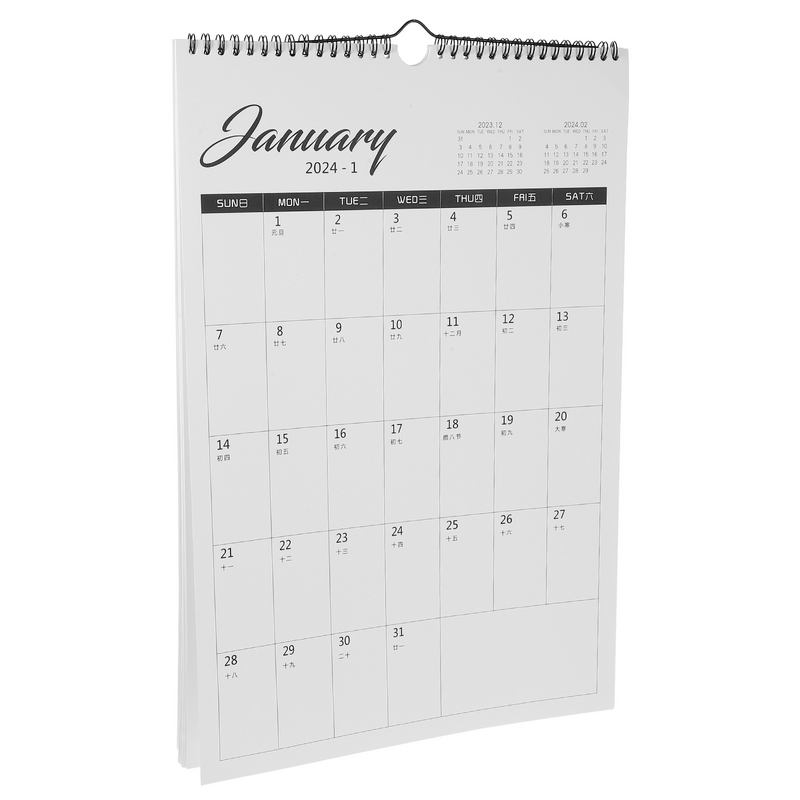 Miesięczny kalendarz ścienny kalendarz ścienny miesięczny kalendarz do domu solidny rok na ścianę pokój wiszący 2024 wakacje