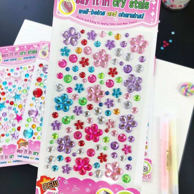Decoration Stickers 3D Gem Stickers DIY Mobile Phone Scrapbooking Crystal Rhinestone Sticker Diary Album Self Adhesive