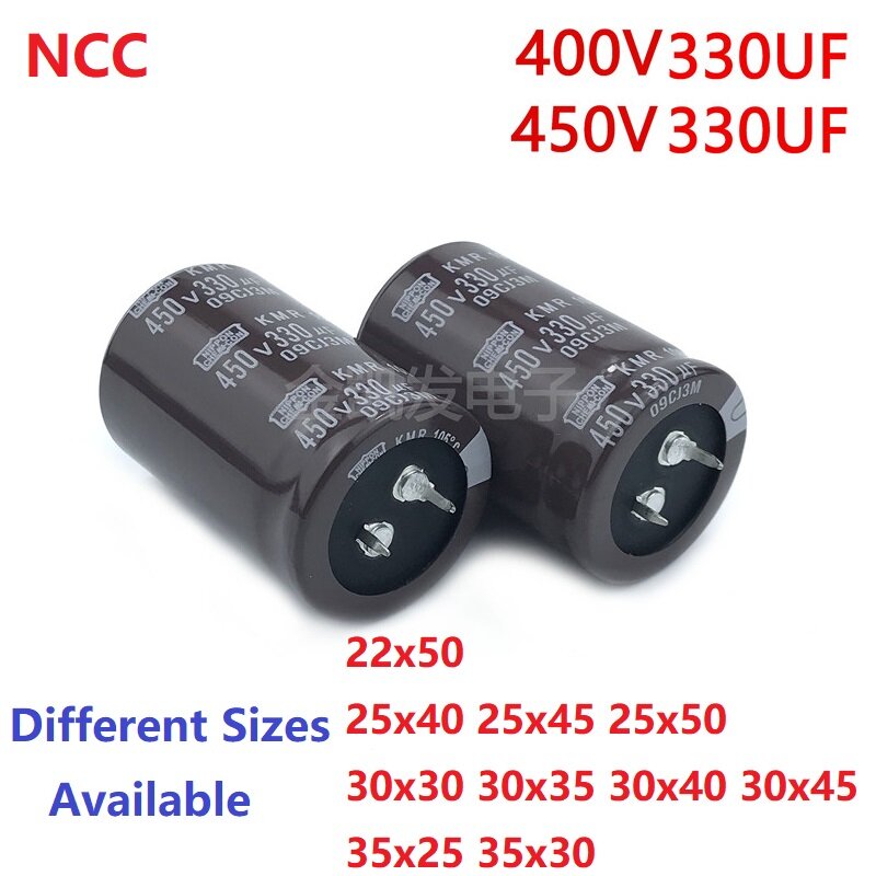 2 Pz/lotto NCC 330uF 400V / 330uF 450V 400V33 0uF/ 450V330uF 22x50 25x4 0/45/50 30x3 0/35/40/45 35x2 5/30 Snap-in PSU condensatore