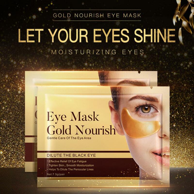 Maschera per gli occhi dorata maschera per gli occhi idratante rimuovi gli adesivi per le occhiaie cuscinetti per la pelle borsa per la cura dell'età occhi in Gel Anti X7V7