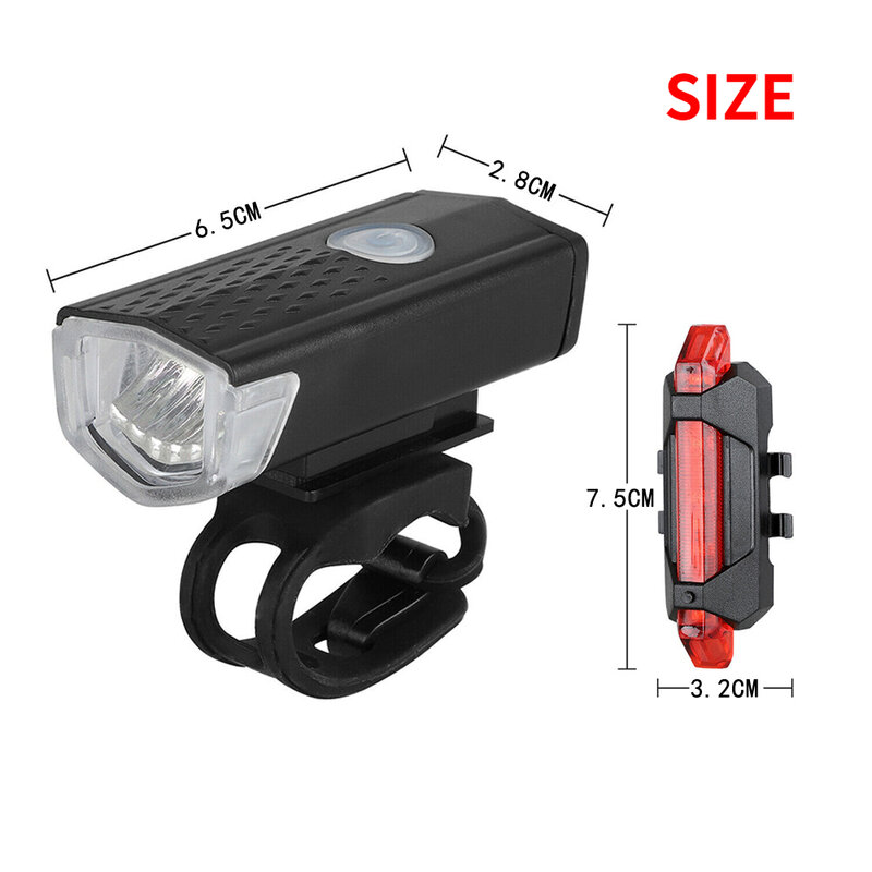 Lampu Sepeda USB Set Isi Ulang LED MTB Lampu Depan Belakang Sepeda Jalanan Lampu Senter Lampu Bersepeda Aksesori Bersepeda