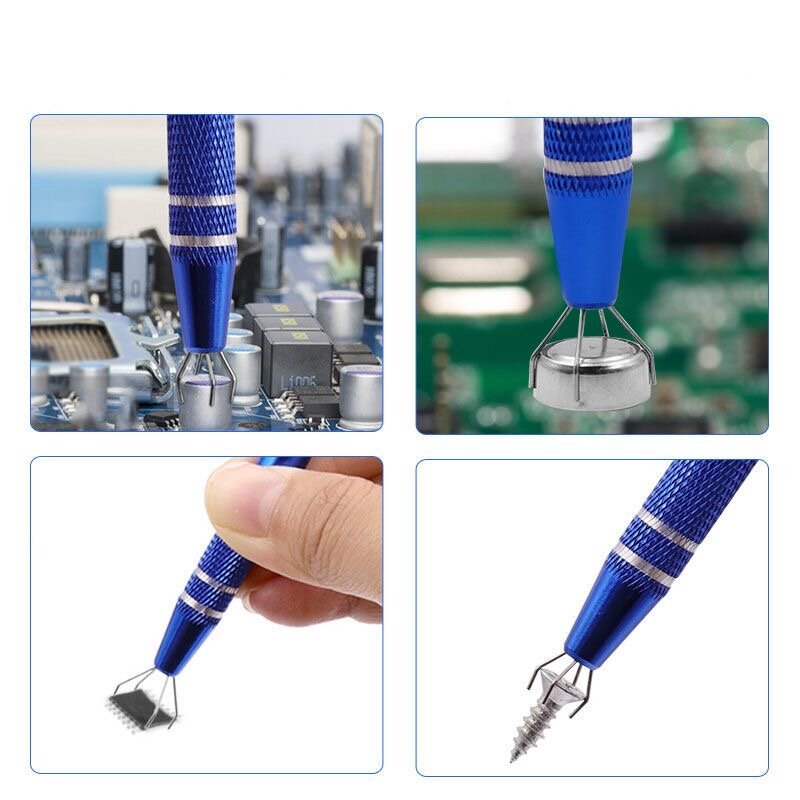 Komponen Elektronik Grabber Four Claw IC BGA CIP Gripper Extractor Screw Picks Pick Up Pen Alat Tangan Perbaikan Elektronik