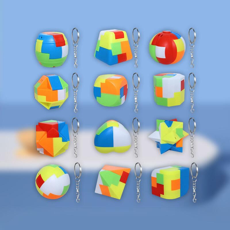 12x 3D-puzzels Vergrendelen Speelgoedbrainteaser Voor Gezelschapsspelletjes