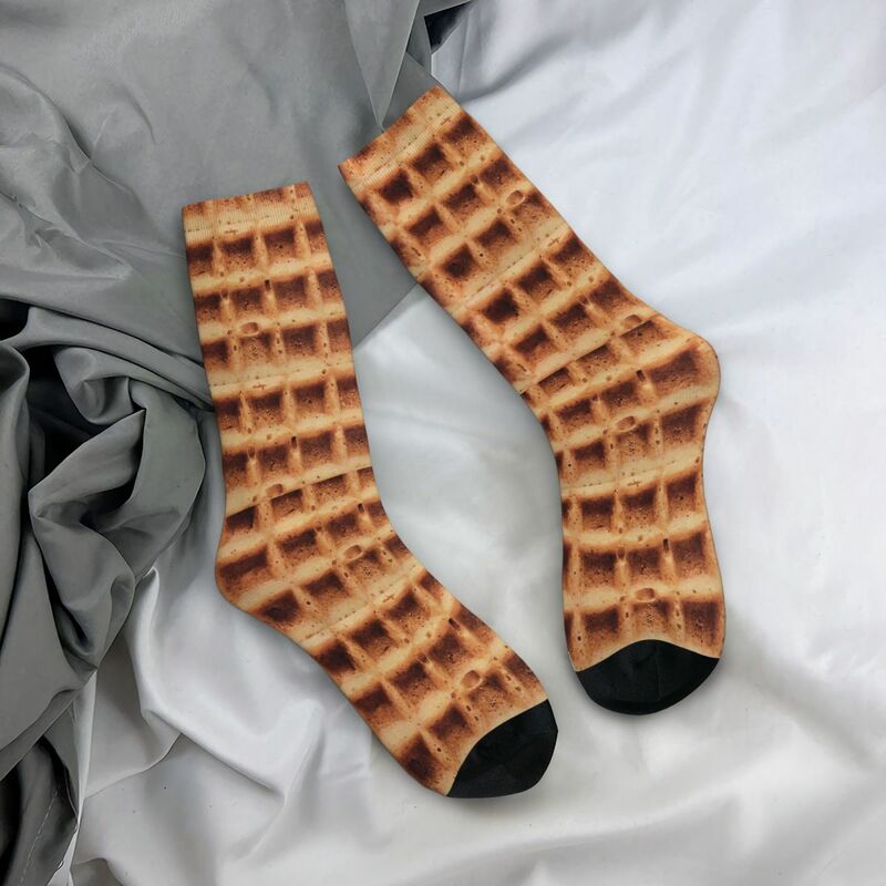 Waffle Time Socks Harajuku High Quality Stockings All Season Long Socks Accessories for Man's Woman's Gifts