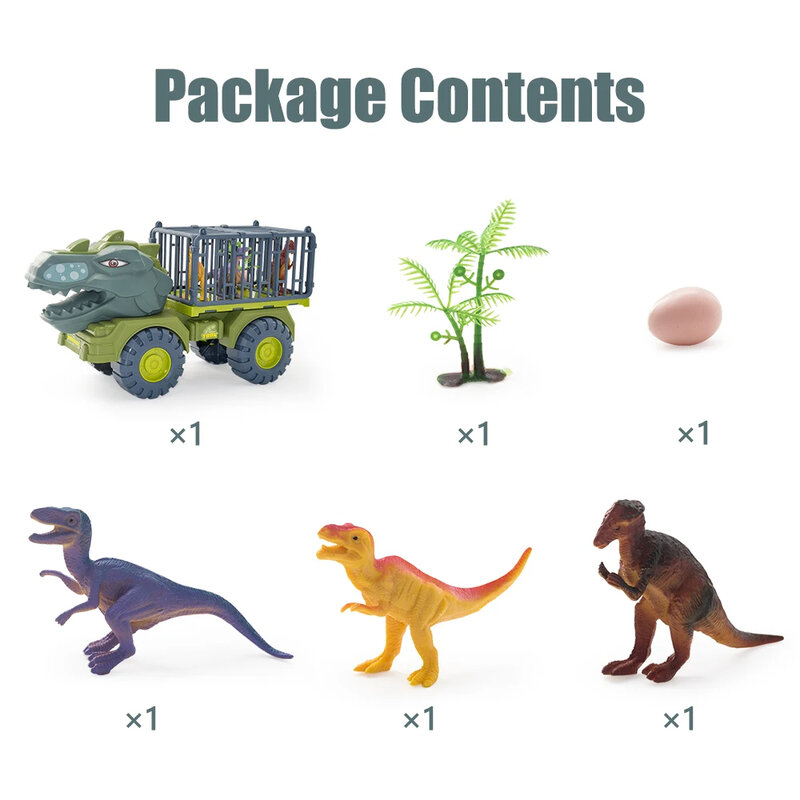 شاحنة نقل ديناصور للأطفال ، سيارة لعبة للأولاد ، مركبة حاملة ، نموذج حيوان دينو ، ديناصور ريكس ، لعبة ، هدايا عيد الميلاد