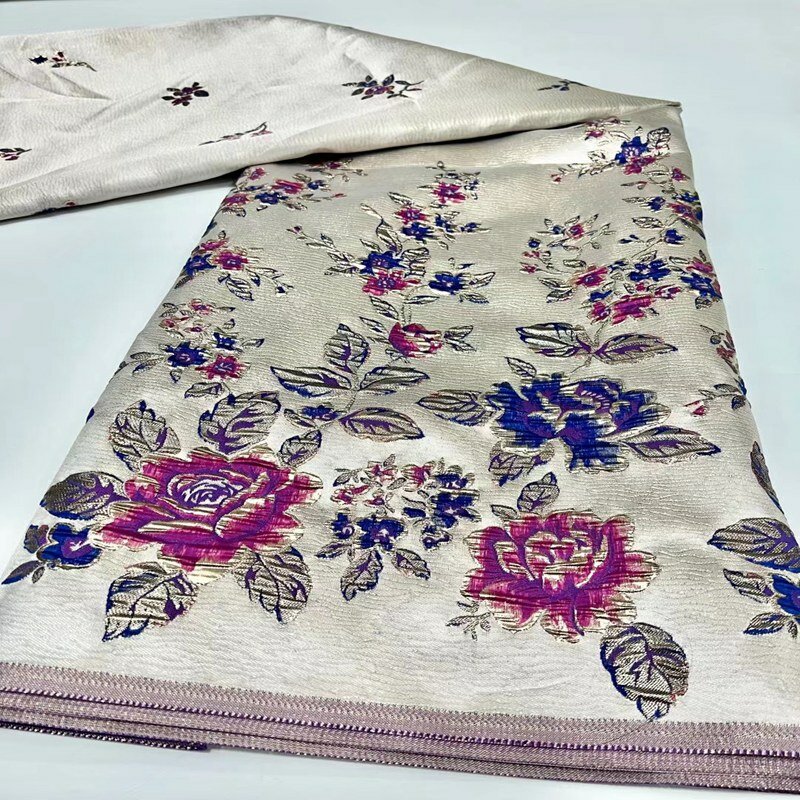 Novo design material nupcial damasco africano tecido de renda moda francês jacquard tecido do laço brocado para o casamento ts2169