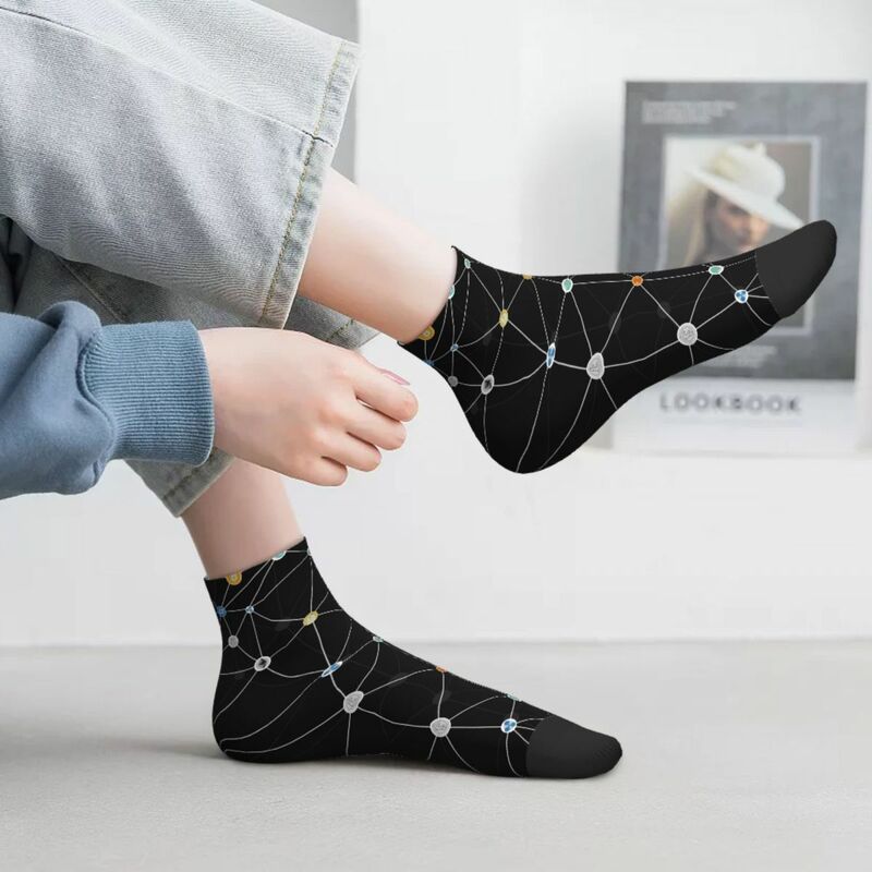 Забавные носки с принтом криптовалюты для мужчин и женщин эластичные летние осенние зимние короткие носки с биткоином BTC