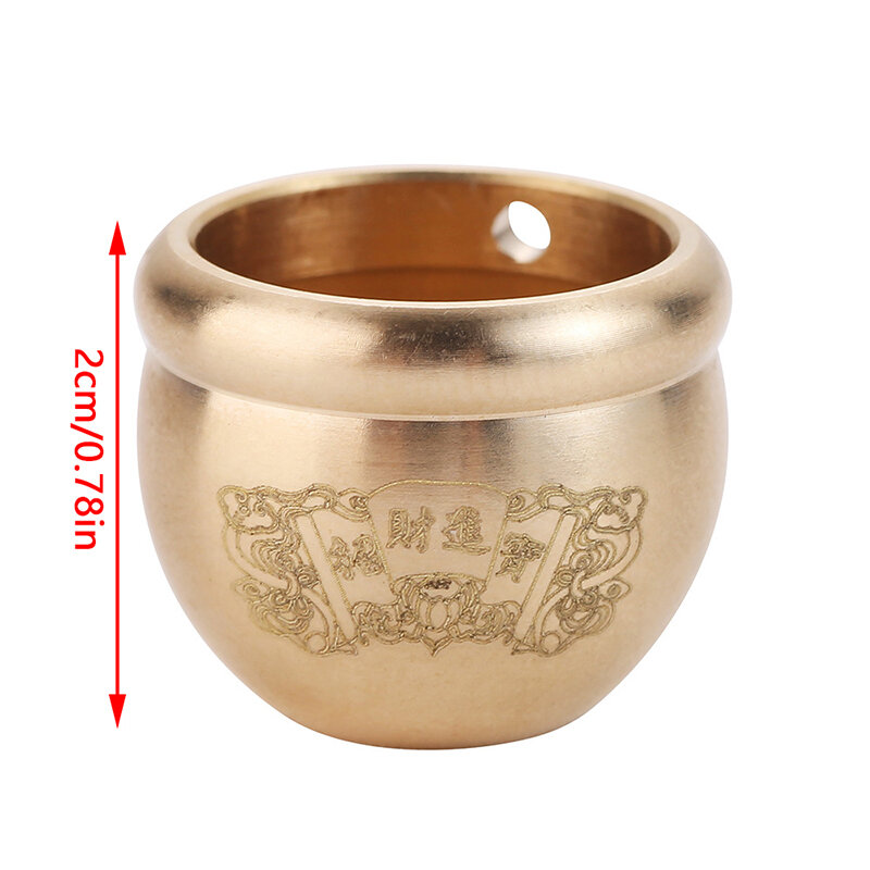 Feng Shui Auspicious Brass Cornet Mini Momofuku Jar Handmade DIY Glossy Cornet Small Teacup Jewelry Gifts Home Decoration