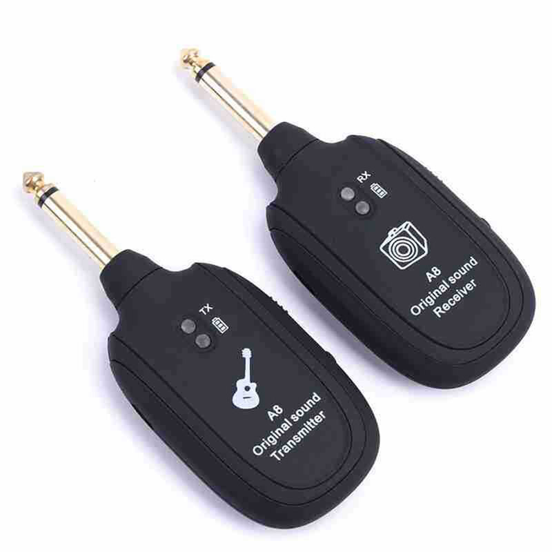 Hot! A8 Guitar Wireless System Transmitter Receiver Built-in Rechargeable Wireless Guitar Transmitter For Guitar Accessories