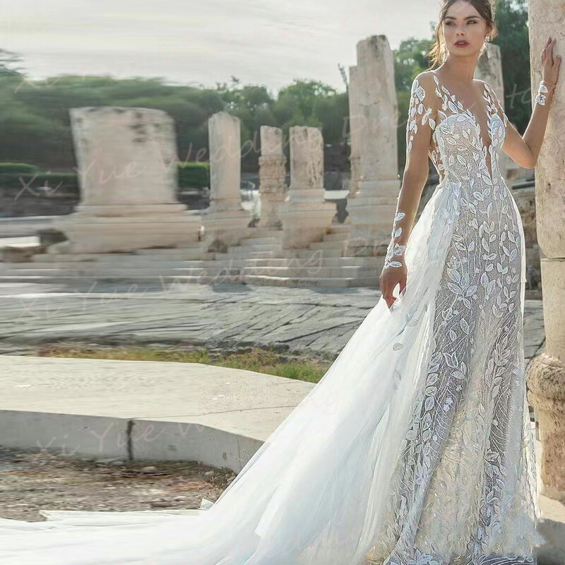 Nowa moda piękne suknie ślubne aplikacje bez pleców kochanie syrenka suknie panny młodej eleganckie Sweep Train vestidos novias boda
