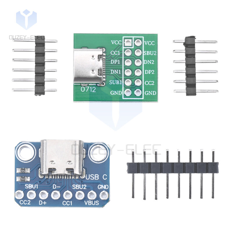 TYPE-C żeńska płytka testowa USB3.1 16P do 2,54 Wysokoprądowy moduł adaptera zasilania dla żeńskiego gniazda typu B Arduino DIP