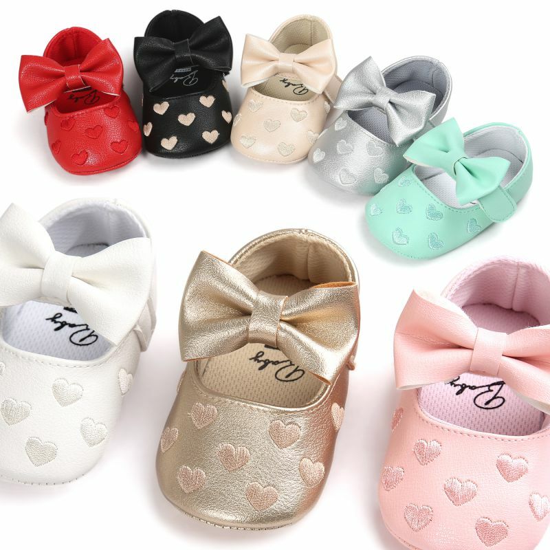 Chaussures en cuir PU avec nœud papillon pour bébés filles, mocassins mignons, semelle souple, chaussures plates pour bébés, chaussures de princesse pour tout-petits, premiers pas, CPull