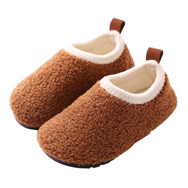 Sepatu anak katun, sandal anak katun Sol empuk Anti selip lantai dalam ruangan lembut hangat untuk anak laki-laki dan perempuan