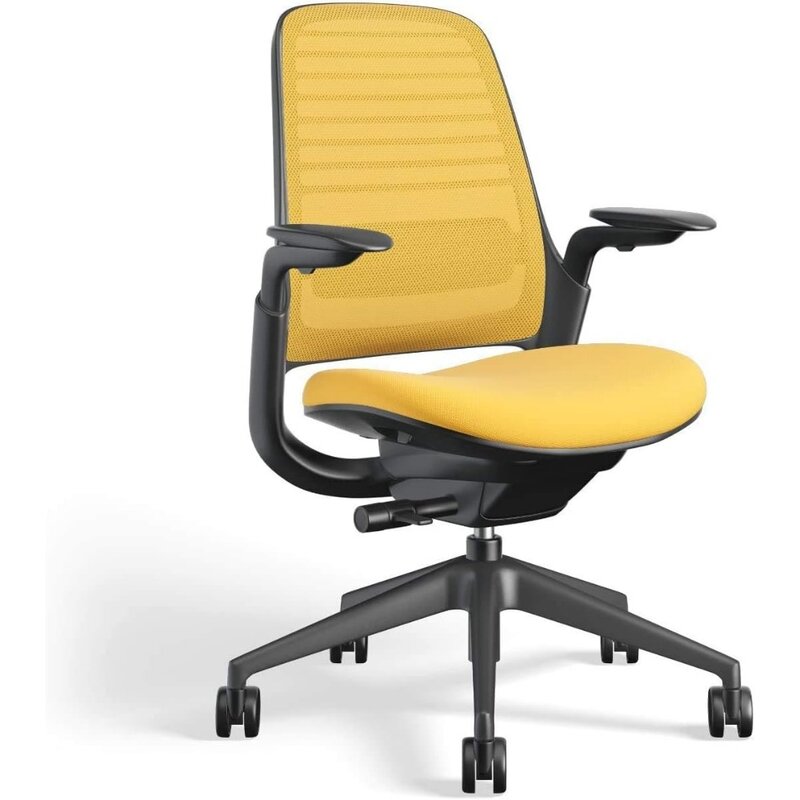Office Chair - Ergonomic Carpet Work Chair with Wheels Helps Improve Productivity Weight Control, Back Support, and Arm Support