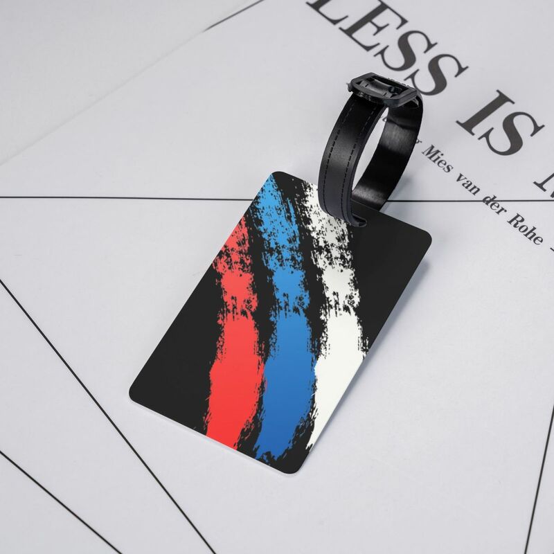 Custom Russia Flag Russian Pride Luggage Tag Privacy Protection Baggage Tags Travel Bag Labels Suitcase