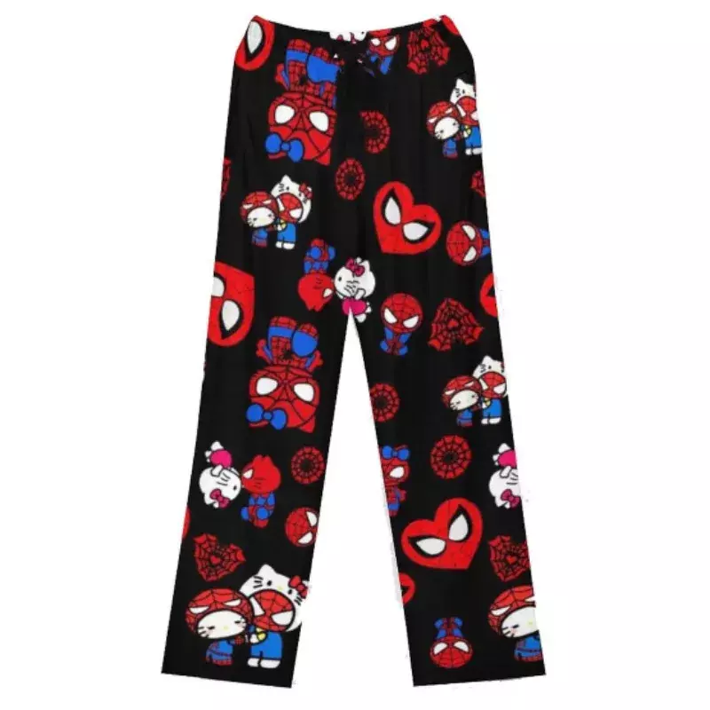Miniso Hello Kitty Spider-Man cotone sciolto signore pigiama pantaloni pigiama pantaloni donna uomo primavera estate Spiderman ragazza pigiameria