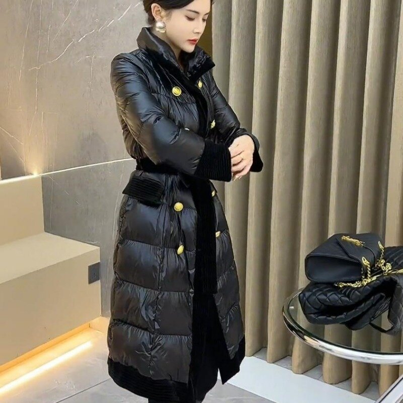 Новинка 2023, женская зимняя куртка высокого качества, Длинные парки, зимняя свободная модная теплая плотная Женская куртка, уютная верхняя одежда