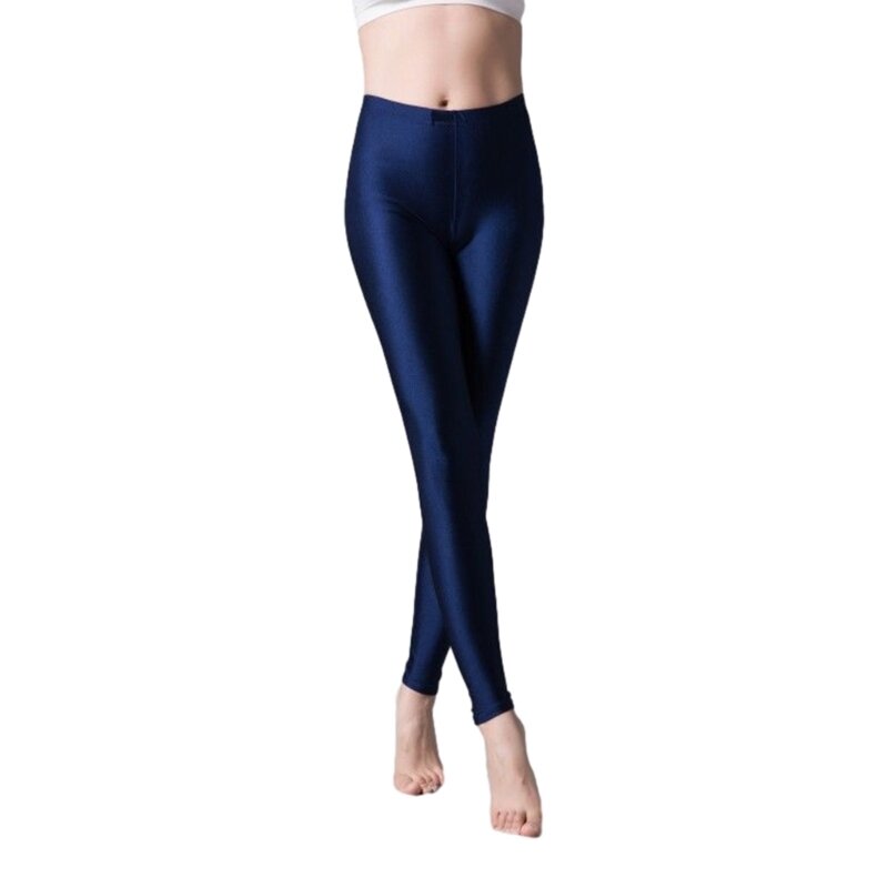 Женские растягивающиеся брюки для йоги с высокой талией, блестящие спортивные колготки, леггинсы для тренировок