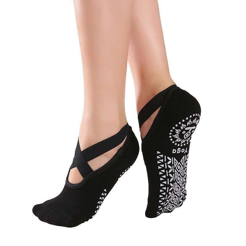 ถุงเท้าเต้นบัลเล่ต์พิลาทีสสำหรับผู้หญิงถุงเท้าผ้าฝ้ายผ้าพันแผลถุงเท้ากีฬาผู้หญิงกันลื่น