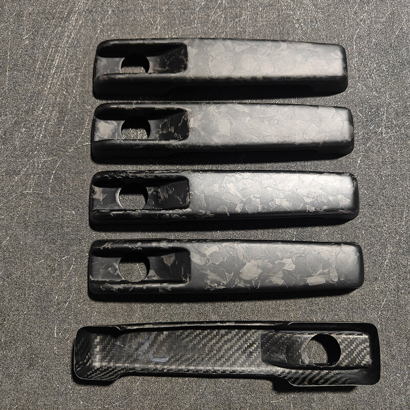 Real Dry Carbon Fiber Click On Door Handle Covers Trims Made For 2001-2023 Mercedes G Class Wagon w463 G500 G63 G65 5pcs