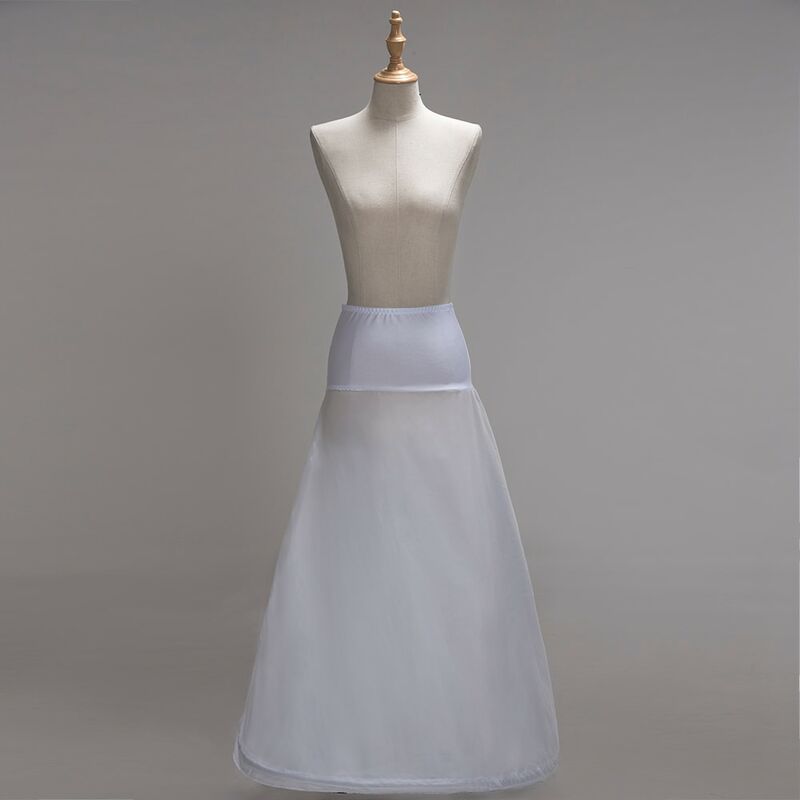 Nieuwe Collectie 1 Hoops Wit Een Line Lange Wedding Petticoats Onderrok Crinoline Lange Bridal Petticoats Bruiloft Accessoires