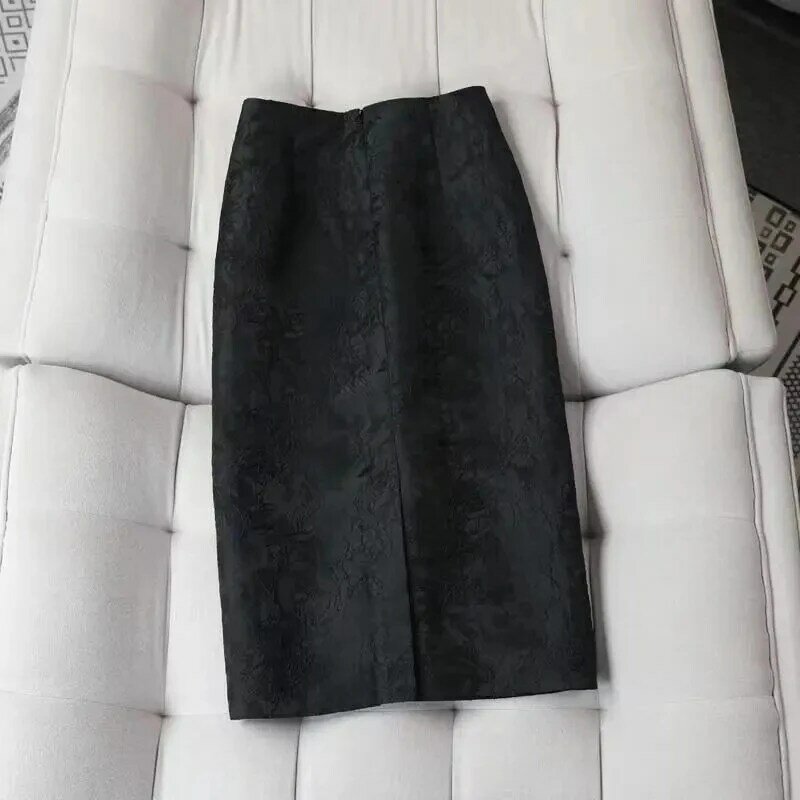 Black Skirt New Product Commuting High Waist MIDI Skirt Slit Straight Tube Long Skirts Women 2023 Korean Style Faldas Mujer Moda