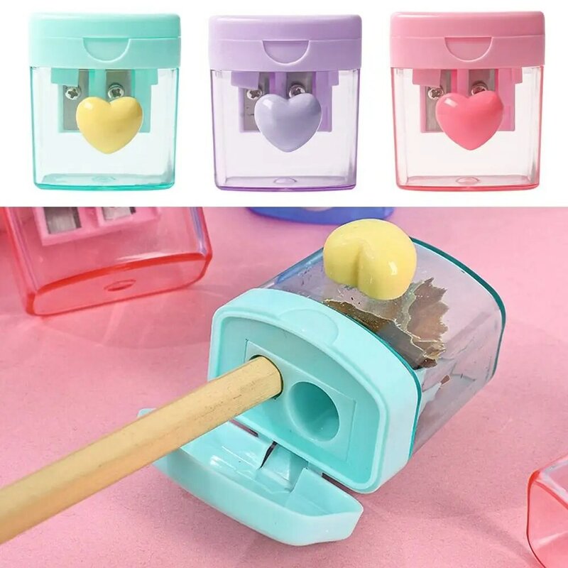 Single/Double Hole Pencil Sharpener High Quality Student Gift Plastic Pencil Blade Cartoon Stationery Pencil Cutter School