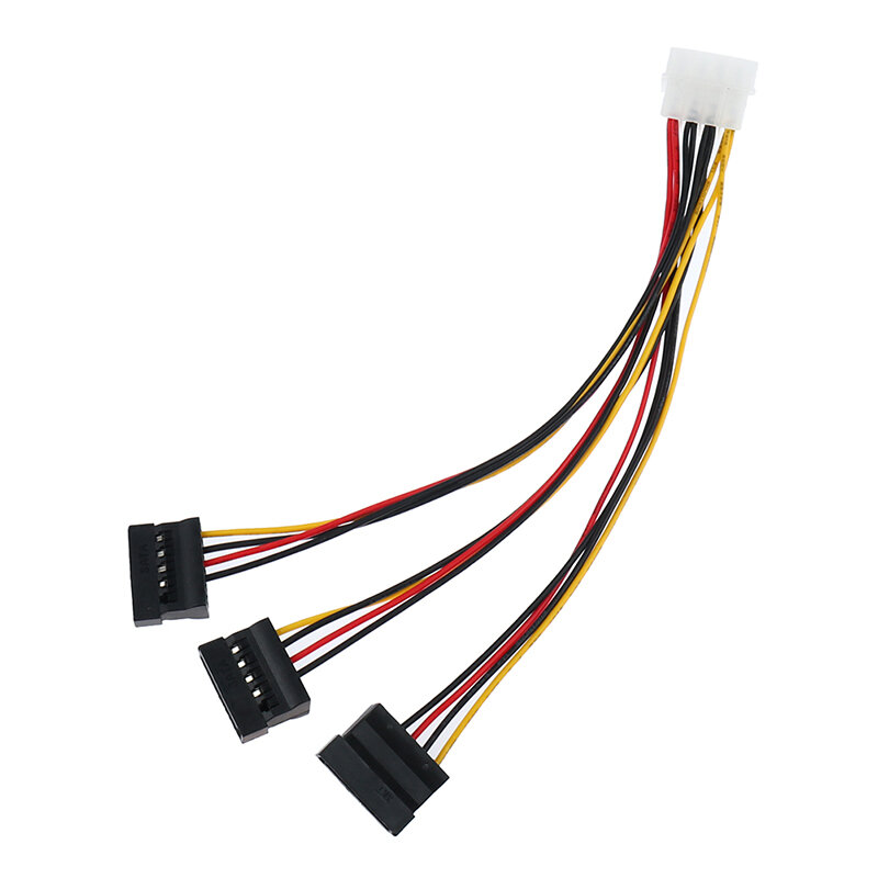 4Pin IDE Molex ke 3 ATA SATA kabel konektor ekstensi Power Splitter