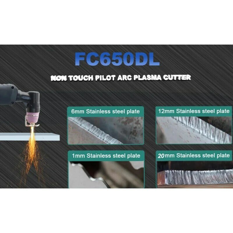 FLARING-FC650DLプラズマカッター、65アンペア、非タッチパイロットアークマシン、5/8 "クリーンカット、3/4サーバー、デュアル
