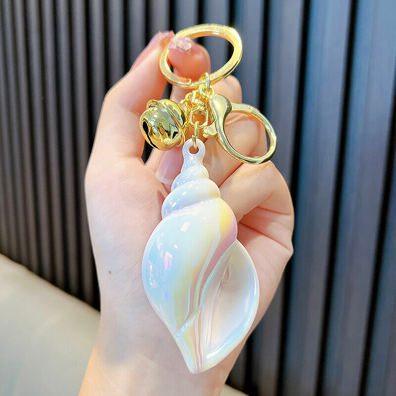 Cute Conch Keyrings With Bell Keychain For Women Shell Pendant Exquisite Bag Key Ring Ornaments Seaside Souvenir Gifts Supplies