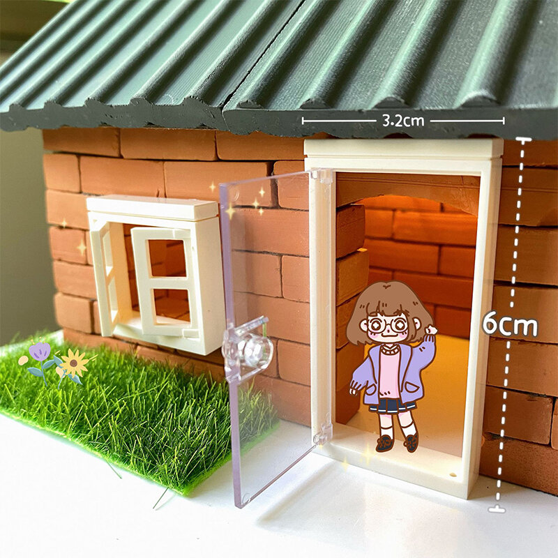Porte e finestre in plastica decorazione giocattolo per modellare la casa finestra fai da te 1/12 accessori in miniatura per casa delle bambole