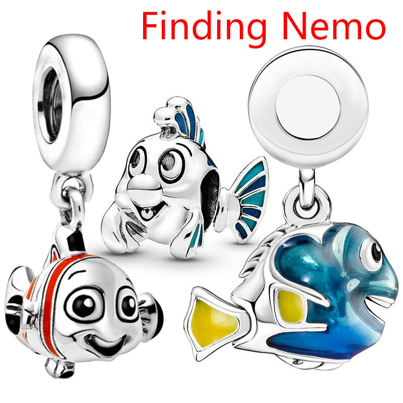 Fit Pandora Disney Clownfish Dory Encantos Pingentes Jóias Fazendo Procurando Nemo Contas para Pulseira Mulheres Bangles Acessórios DIY