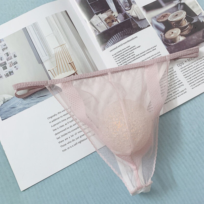 Men Sissy Panties Sexy See Through Briefs Sheer Mesh Pouch Underwear Panties See Through Thong Low Rise Transparent Briefs