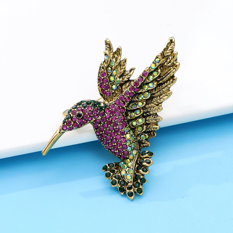 Cindy Xiang Kleurrijke Rhinestone Hummingbird Broches Voor Vrouwen Dier Pin Korea Mode Accessoires Winter Jas Partij Sieraden