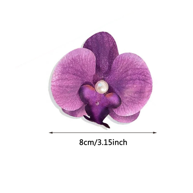 Borboleta Atmosfera Orquídea Flor Cabelo Clip, Sweet Hairpin, Seaside Férias Headwear, Primavera Acessórios, Novo