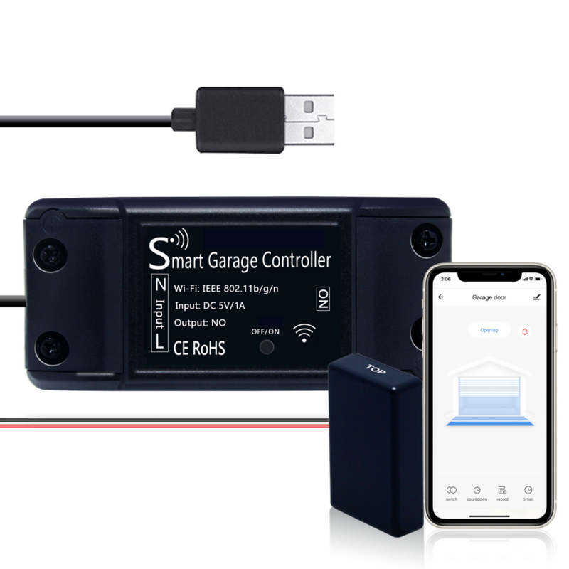 Inteligentny kontroler głosu w garażu z asystentem głosowym produkty Tuya bezprzewodowy kontroler drzwi garażowych sprzęt do łączenia produktów WiFi