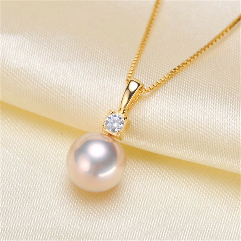 DIY Accessory S925 Sterling Silver Pearl Pendant with Empty Support, Queen Style Necklace Pendant for Women Fit 7-10mm Beads