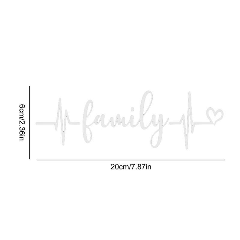 Stick Family Car Decals Waterproof Family Heartbeat Stickers Exquisite Fashionable Car Body Rear Window Decals For Bumper