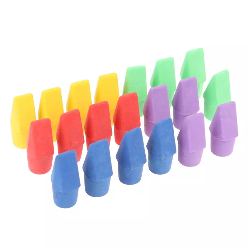 3/20PCS  Erasers Pencil Top Eraser Caps Chisel Shape Pencil Eraser Toppers Student Painting Correction Supplies Stationery