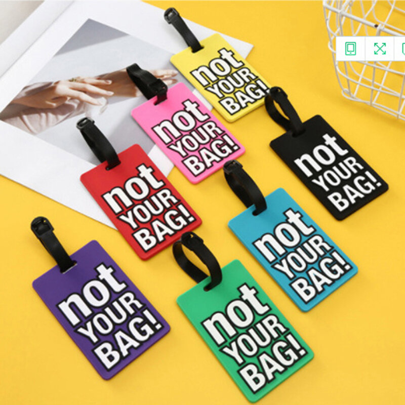 Милые модные креативные аксессуары для путешествий с надписью «Not Your Bag», силиконовая портативная этикетка в мультяшном стиле для путешествий