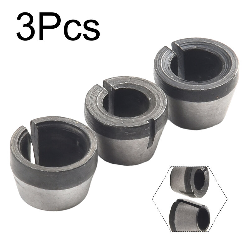 Durable Garden Outdoor Living Router Bit Collet 3pcs Carbon Steel Engraving Machines Shank Trimming Woodworking